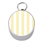 Vertical Stripes - White and Blond Yellow Silver Compass (Mini)