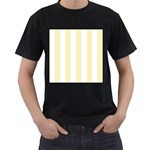 Vertical Stripes - White and Blond Yellow Men s T-Shirt (Black)