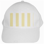 Vertical Stripes - White and Blond Yellow White Cap