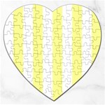 Vertical Stripes - White and Pastel Yellow Jigsaw Puzzle (Heart)