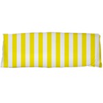 Vertical Stripes - White and Canary Yellow Body Pillow Case (Dakimakura) (One Side)