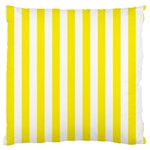 Vertical Stripes - White and Canary Yellow Large Cushion Case (Two Sides)