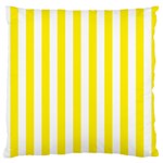 Vertical Stripes - White and Canary Yellow Standard Flano Cushion Case (One Side)