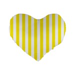 Vertical Stripes - White and Canary Yellow Standard 16  Premium Heart Shape Cushion