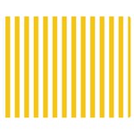 Vertical Stripes - White and Deep Lemon Yellow Double Sided Flano Blanket (Medium)