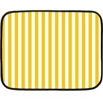 Vertical Stripes - White and Deep Lemon Yellow Double Sided Fleece Blanket (Mini)