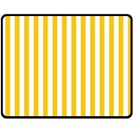 Vertical Stripes - White and Deep Lemon Yellow Fleece Blanket (Medium) (One Side)