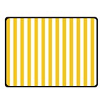 Vertical Stripes - White and Deep Lemon Yellow Fleece Blanket (Small) (One Side)