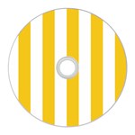 Vertical Stripes - White and Deep Lemon Yellow CD Wall Clock