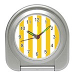 Vertical Stripes - White and Deep Lemon Yellow Desk Alarm Clock