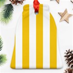 Vertical Stripes - White and Deep Lemon Yellow Ornament (Bell)