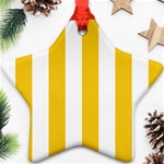 Vertical Stripes - White and Deep Lemon Yellow Star Ornament (Two Sides)