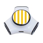 Vertical Stripes - White and Deep Lemon Yellow Portable USB Hub (One Side)