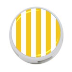 Vertical Stripes - White and Deep Lemon Yellow 4-Port USB Hub (One Side)