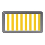 Vertical Stripes - White and Deep Lemon Yellow Memory Card Reader (Mini)