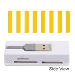 Vertical Stripes - White and Deep Lemon Yellow Memory Card Reader (Stick)