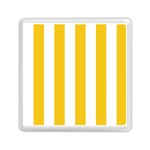 Vertical Stripes - White and Deep Lemon Yellow Memory Card Reader with Storage (Square)