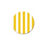 Vertical Stripes - White and Deep Lemon Yellow Golf Ball Marker