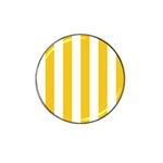 Vertical Stripes - White and Deep Lemon Yellow Hat Clip Ball Marker