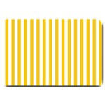 Vertical Stripes - White and Deep Lemon Yellow Large Doormat