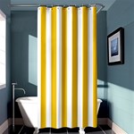 Vertical Stripes - White and Deep Lemon Yellow Shower Curtain 36  x 72  (Stall)