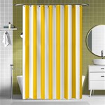 Vertical Stripes - White and Deep Lemon Yellow Shower Curtain 48  x 72  (Small)