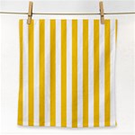 Vertical Stripes - White and Deep Lemon Yellow Face Towel