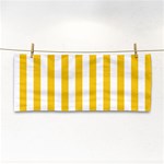 Vertical Stripes - White and Deep Lemon Yellow Hand Towel