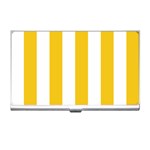 Vertical Stripes - White and Deep Lemon Yellow Business Card Holder