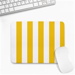 Vertical Stripes - White and Deep Lemon Yellow Small Mousepad