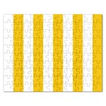 Vertical Stripes - White and Deep Lemon Yellow Jigsaw Puzzle (Rectangular)