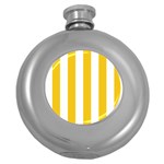 Vertical Stripes - White and Deep Lemon Yellow Hip Flask (5 oz)