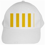 Vertical Stripes - White and Deep Lemon Yellow White Cap