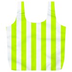 Vertical Stripes - White and Fluorescent Yellow Full Print Recycle Bag (XL)