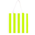 Vertical Stripes - White and Fluorescent Yellow Grocery Light Tote Bag