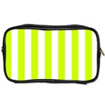 Vertical Stripes - White and Fluorescent Yellow Toiletries Bag (Two Sides)