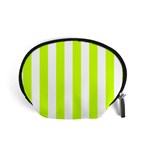 Vertical Stripes - White and Fluorescent Yellow Accessory Pouch (Small)