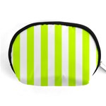 Vertical Stripes - White and Fluorescent Yellow Accessory Pouch (Medium)