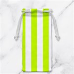 Vertical Stripes - White and Fluorescent Yellow Jewelry Bag