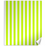 Vertical Stripes - White and Fluorescent Yellow Canvas 8  x 10 