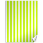 Vertical Stripes - White and Fluorescent Yellow Canvas 12  x 16 