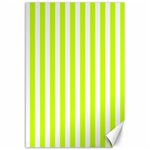 Vertical Stripes - White and Fluorescent Yellow Canvas 12  x 18 