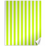 Vertical Stripes - White and Fluorescent Yellow Canvas 16  x 20 