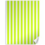 Vertical Stripes - White and Fluorescent Yellow Canvas 18  x 24 