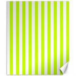 Vertical Stripes - White and Fluorescent Yellow Canvas 20  x 24 