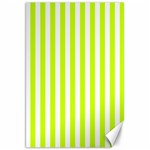 Vertical Stripes - White and Fluorescent Yellow Canvas 20  x 30 