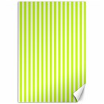 Vertical Stripes - White and Fluorescent Yellow Canvas 24  x 36 