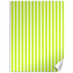 Vertical Stripes - White and Fluorescent Yellow Canvas 36  x 48 