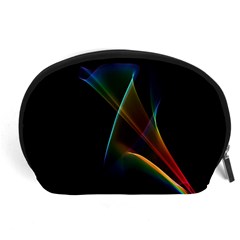 Abstract Rainbow Lily, Colorful Mystical Flower  Accessory Pouches (Large)  from ArtsNow.com Front