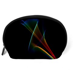 Abstract Rainbow Lily, Colorful Mystical Flower  Accessory Pouches (Large)  from ArtsNow.com Back